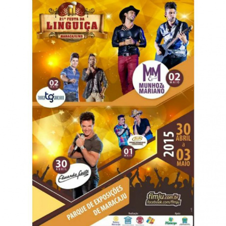 Com show nacionais, Festa da Linguiça de Maracaju começa nessa quinta-feira Divulgação