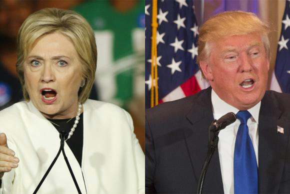 Debate entre candidatos pode bater recorde de audiência na TV americana Hillary Clinton e Donald TrumpAgência Lusa
