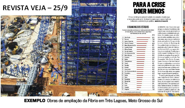 Revista Veja destaca Mato Grosso do Sul como quinto mais competitivo Revista Veja destaca Mato Grosso do Sul como quinto mais competitivo