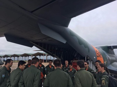 Militares de Campo Grande rumo a missão na Patagônia (Foto: Base Aérea/Divulgação)
