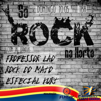 Só Rock no Horto apresenta as bandas Professor Lao, Rock do Mato e Especial Kurt