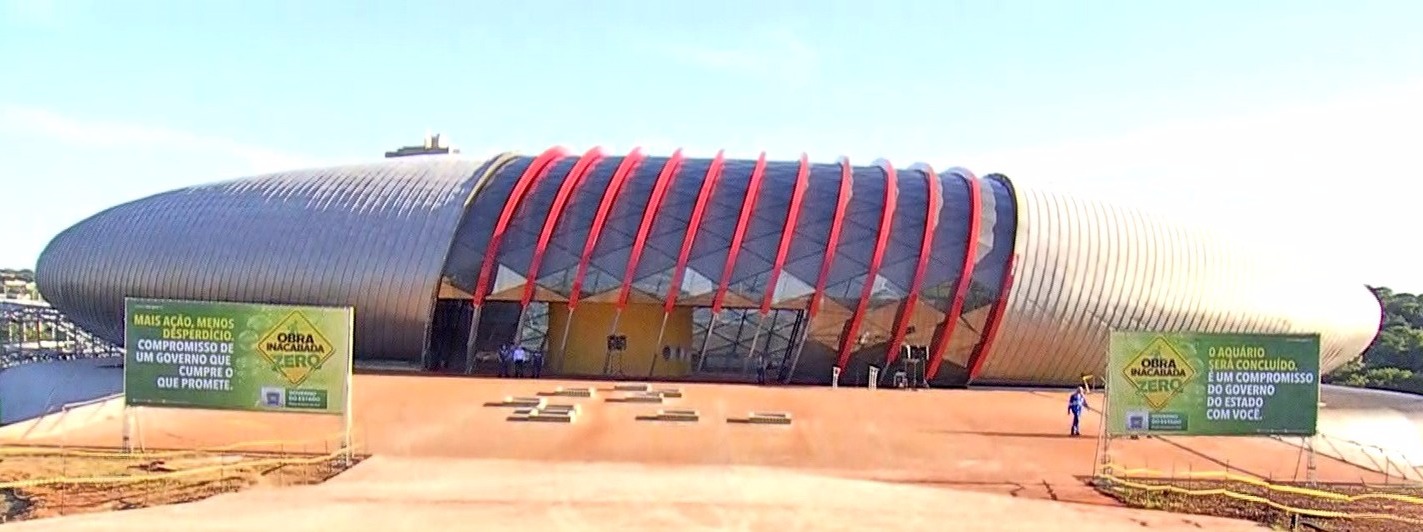 Governo e Egelte rescindem contrato para construção do Aquário do Pantanal Obra do Aquário do Pantanal, em Campo Grande, está paralisada desde junho de 2016, já consumiu R$ 200 milhões e precisa de ainda R$ 37 milhões para ser concluída, segundo o governo do estado