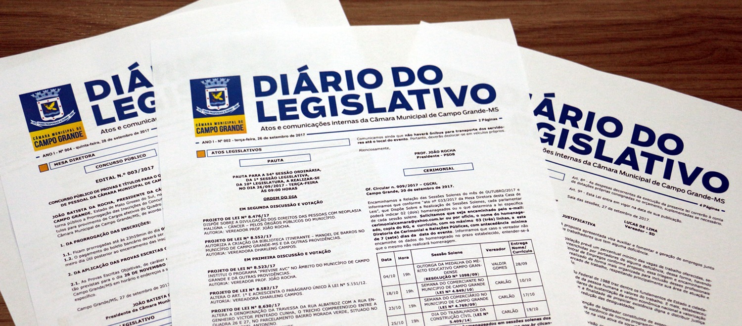 Diário do Legislativo completa um ano divulgando as ações da Câmara Municipal