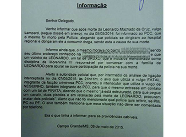 PCC estaria planejando ataques contra policias após morte de preso na Capital PCC estaria planejando ataques contra policias após morte de preso na Capital