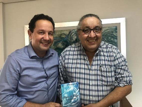 Diretor-presidente da Sanesul Walter Carneiro Jr. e Engenheiro João Pedro