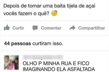 Usuária responde, ironicamente, à pergunta da prefeitura
Reprodução Facebook