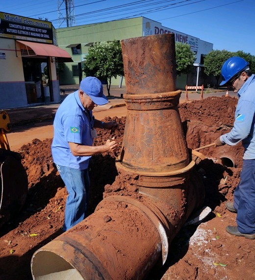 Sistema adutor do complexo Rio Dourados, recebe melhorias da Sanesul Divulgação/ Sanesul