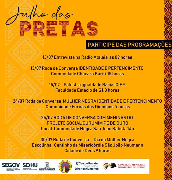 Confira calendário de eventos da campanha “Julho das Pretas”