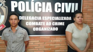 Rafael Gomes estava com a esposa Andria Cristina, que também foi presa (Foto: Divulgação Polícia Civil)