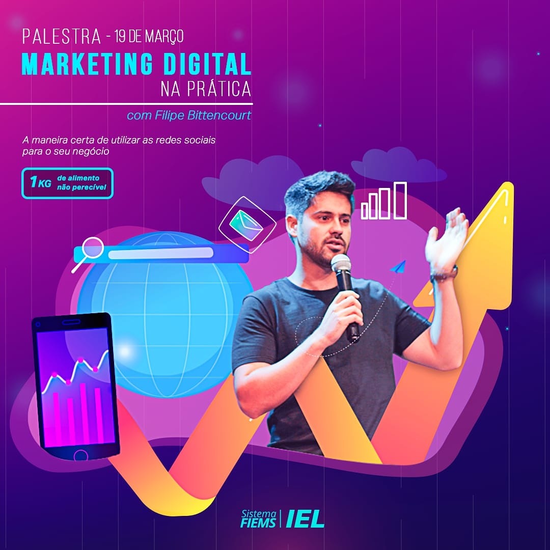 Palestra 'Marketing Digital' com Felipe Bittencourt acontece amanhã (19) Divulgação
