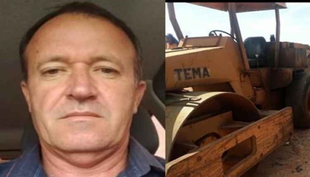 Homem morre depois de ficar prensado por rolo compressor no serviço Homem morre depois de ficar prensado por rolo compressor no serviço