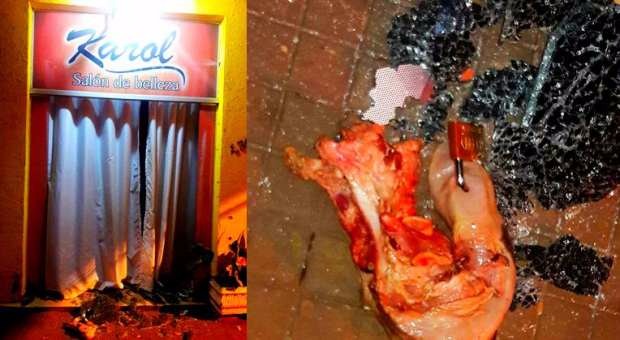 Cadeado preso a língua é deixado em salão de beleza na fronteira Loja foi alvo de tiros e ainda foi deixado um cadeado preso em língua de vaca. Direto das ruas