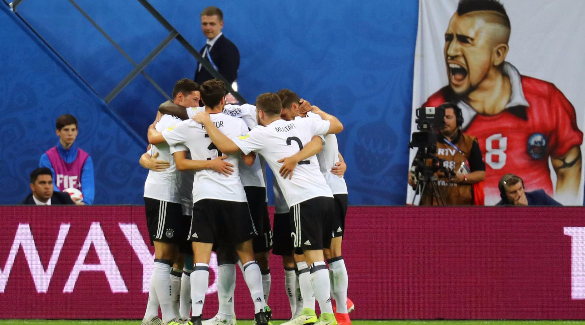 Alemanha vence o Chile e é campeã da Copa das Confederações de 2017 Com gol de Stindl, a Alemanha abriu o placar. KAI PFAFFENBACH REUTERS