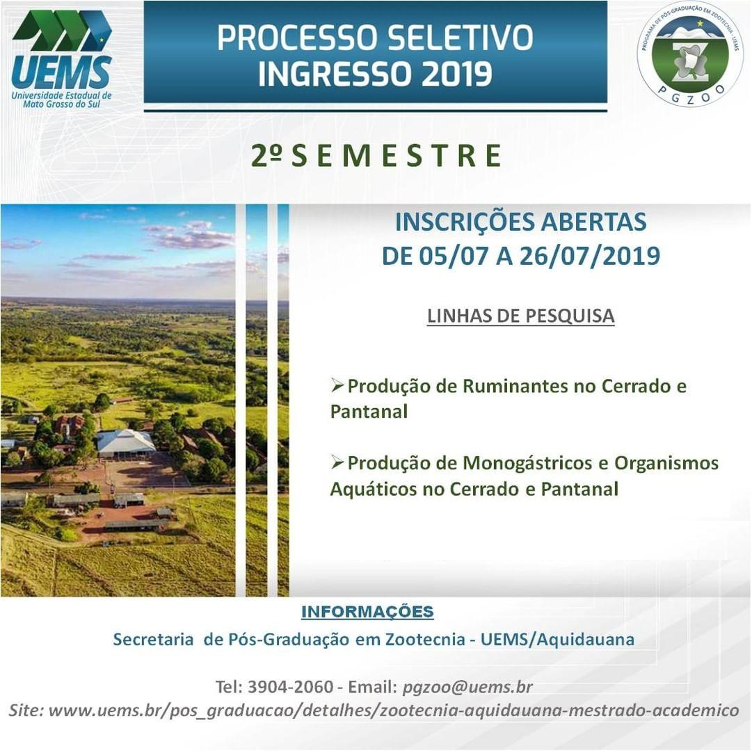 Mestrado em Zootecnia da UEMS/Aquidauana recebe inscrições