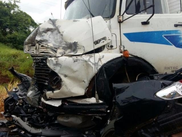 Caminhão envolvido no acidente