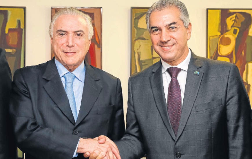 Governo federal promete reformular a Lei Kandir e evitar perdas para MS Reinaldo Azambuja almoçou com o presidente Michel Temer nesta terça-feira - Divulgação