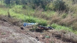 Motociclista morre na BR-163 em Douradina apos bater em cupim Motociclista morreu no local-Foto: Maykon Junior