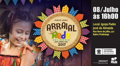 Arraial da Rede Solidária acontece no sábado