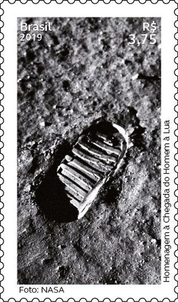 Pegada de Armstrong na Lua vira selo comemorativo Pegada de Armstrong na Lua vira selo comemorativo