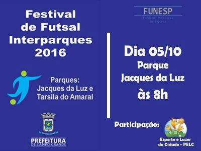 Funesp realiza no próximo sábado festival interparques no Parque Jacques da Luz