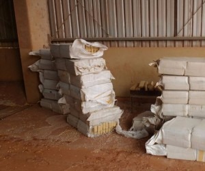 Na carga de milho estava mais de 3 toneladas de maconha - Divulgação/PRF