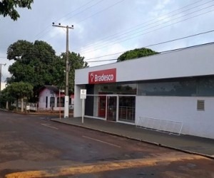 Agência do Bradesco onde houve furto, em Chapadão do Sul - Divulgação/O Correio News