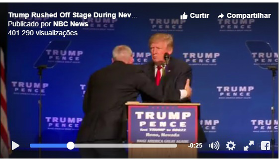 Trump é retirado de palco por serviço secreto após ameaça