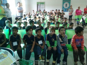 Projeto Florestinha atende 260 alunos na Semana do Meio Ambiente Os trabalhos seguem ao longo da semana em várias cidades de MS. (Foto: Divulgação)