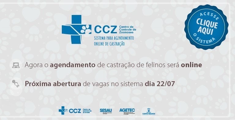 CCZ disponibiliza 555 vagas para castração de gatos nesta segunda-feira