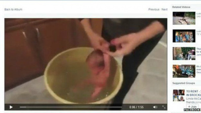Clipe tem imagens de baixa qualidade em que rosto de quem segura bebê não aparece. (Foto: Reprodução)