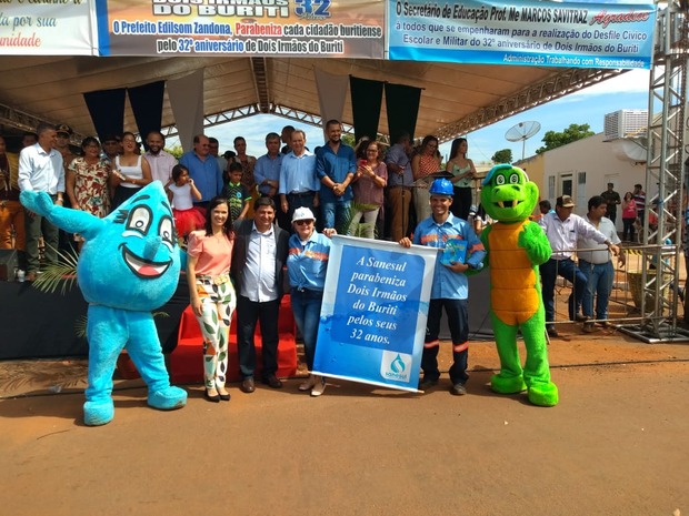 Sanesul participa de desfile cívico em comemoração aos 32 anos de Dois Irmãos do Buriti Sanesul participa de desfile cívico em comemoração aos 32 anos de Dois Irmãos do Buriti
