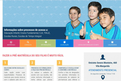 Semed divulga cronograma de atendimento de período de matrículas 2017 Foto:Arquivo Semed