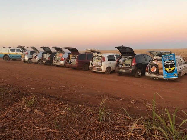 Veículos são apreendidos com mercadorias contrabandeadas em estrada vicinal