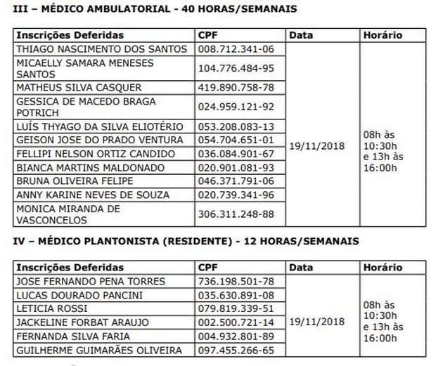 Prefeitura convoca 40 médicos de atendimento ambulatorial, plantonista e saúde mental