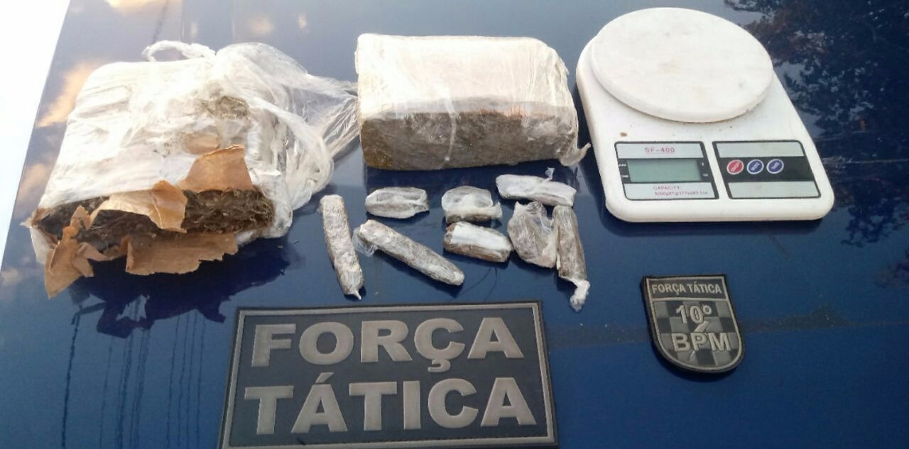 Droga apreendida com menor de 17 anos.