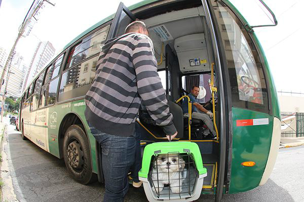 Em 2015, foi sancionada a lei que permite transporte de animais domésticos nos ônibus da capital paulista / Marcelo D'Sants / Folhapress	