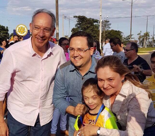 Durante a premiação da 1ª Corrida Internacional Fronteira da Amizade no Parque dos Ervais

