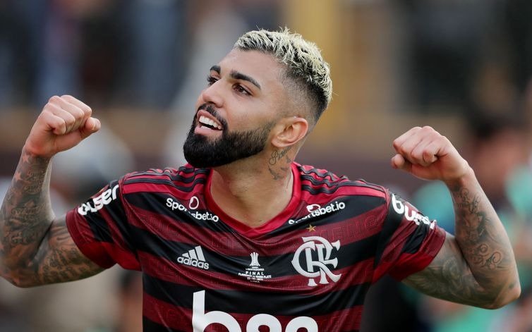 Gabriel Barbosa, o Gabigol, foi responsável pelo gol da vitória do Flamengo no Monumental Stadium, Lima, Peru Reuters/Guadalupe Pardo