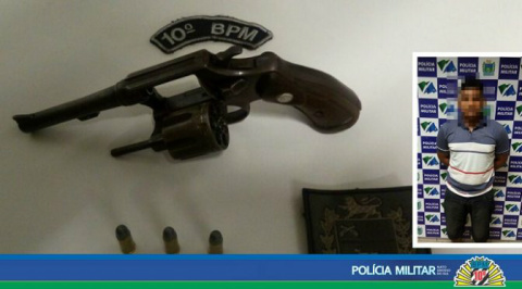 Polícia Militar apreende cinco armas nas últimas 24 horas Policiais militares do 10º BPM prendeu um homem no bairro Dom Antônio Barbosa por posse ilegal de arma de fogo (Divulgação)