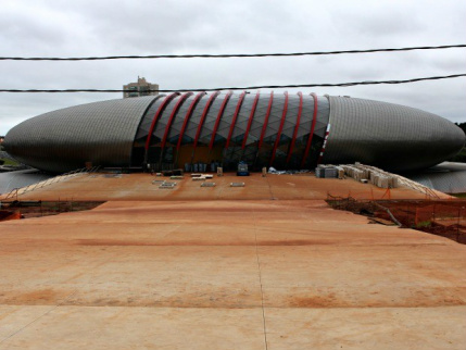 Obras do Aquário do Pantanal em Campo Grande (Foto: Fernando da Mata/G1 MS)