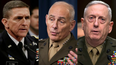 Por que Trump está indicando tantos militares para compor seu gabinete? Os generais reformados Michael Flynn, John Kelly e James Mattis foram nomeados por Trump para postos importantes em seu governo
REUTERS/AP/AP