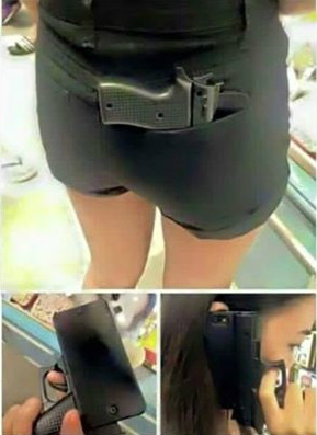 Case de celular em formato de arma pode causar problemas, alerta polícia
