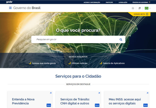 Portal único do governo já está disponível na internet
