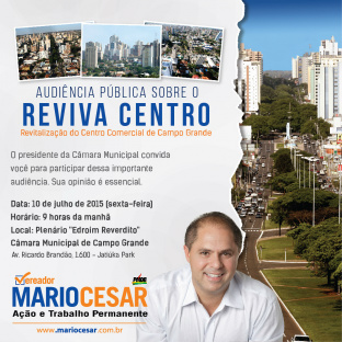 Audiência Pública nesta sexta debate a revitalização do Centro de Campo Grande