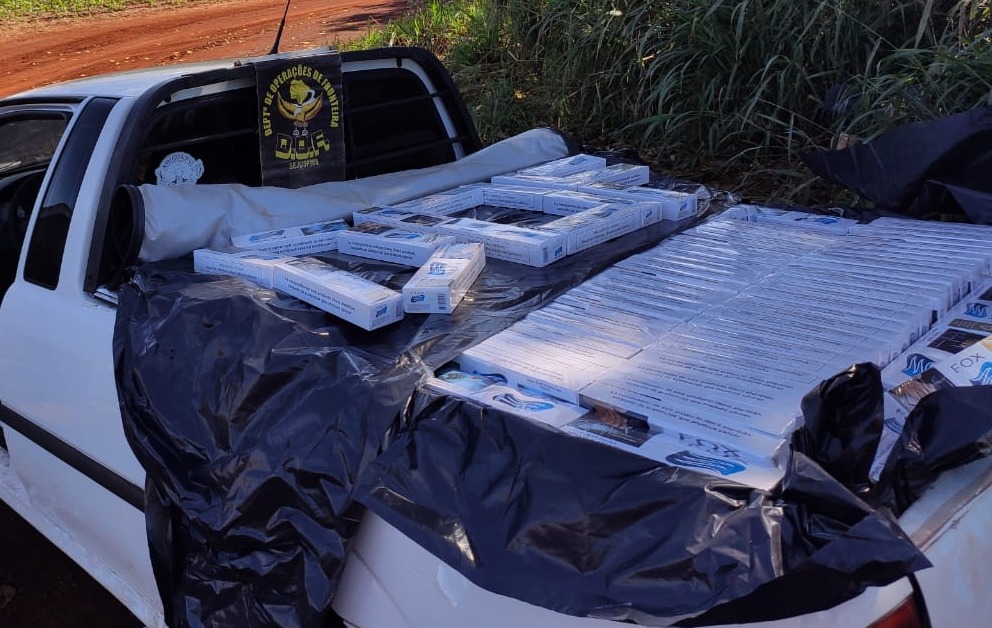 Picape carregada com cigarros contrabandeados é apreendida pelo DOF Divulgação