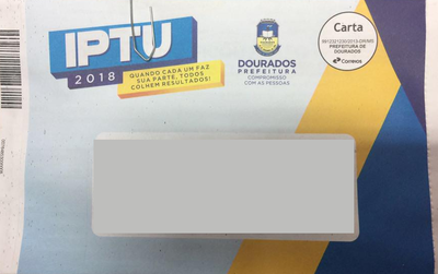 Boletos do IPTU 2018 de Dourados começam a ser distribuídos nesta segunda