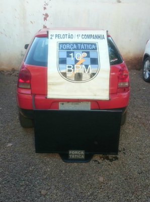 PM prende autor de furto na Capital que realizava venda dos produtos pela internet Veículo utilizado para levar os produtos furtados. (PM/Divulgação)