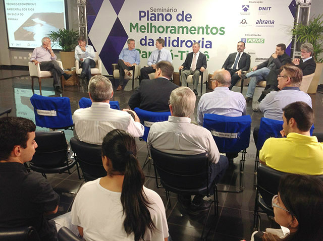 Estudo da Hidrovia Paraná-Tietê prevê melhorias na navegação de três rios que cruzam MS A divulgação do estudo teve o apoio da Famasul e da Fiems - Federação das Indústrias de Mato Grosso do Sul - Foto: Divulgaçã